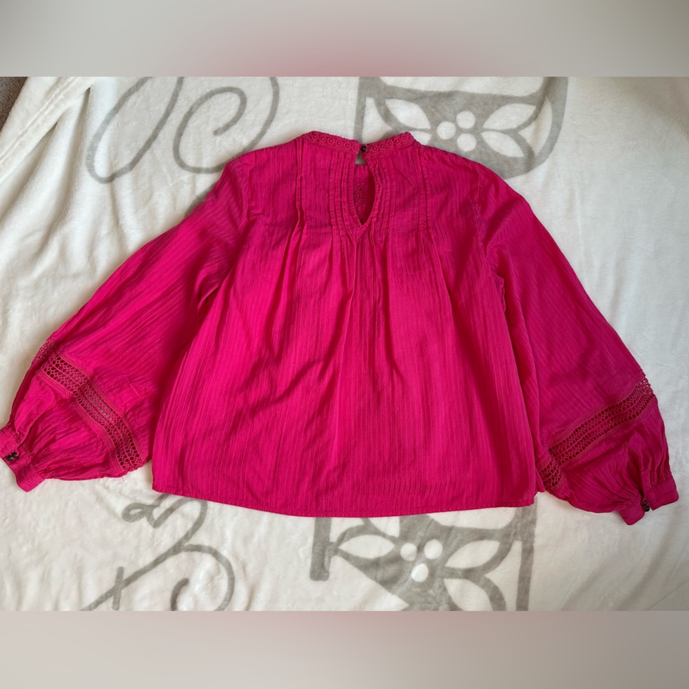Anthropologie Fuchsia Lace Blouse - Picture 7 of 14